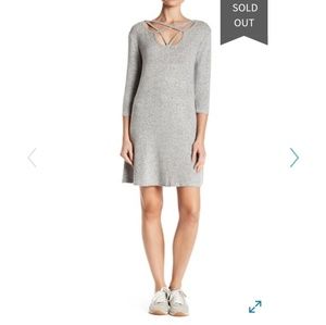 Long sleeve crisscross neck dress